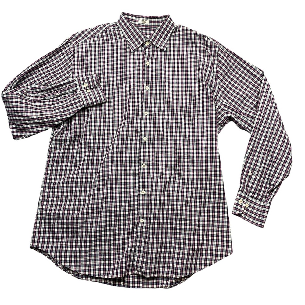 Peter Millar XL Plaid Long Sleeve Button Up 100% Cotton Mens’‎ Shirt